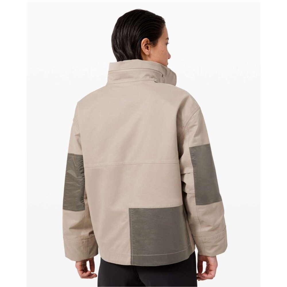 LULULEMON Gathering Storm Short Jacket Womens Size 4 Waterproof Windproof Beige - Picture 5 of 16